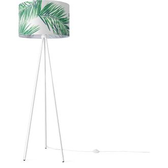 Paco Home Paco Home - Luminaria De Pie Sal&oacute;n Dormitorio E27 Naturaleza Palmeras Verde Beige Verde (&oslash;455cm), L&aacute;mpara De Pie - Blanco
