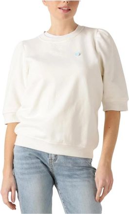 Janice Hoodies & sweatvesten, Dames, Wit, M, Elegante Ecru Trui voor Dames