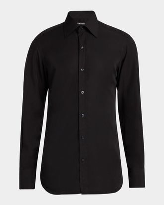 Tom Ford Mens Chambray Slim Fit Dress Shirt