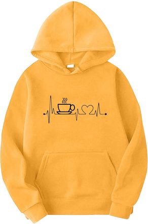Generic Order Again From My Recent Orders Sweatshirts for Women UK Oversized Womens Casual Electrogram Print Long Sleeve Sweatshirt Hooded Sweatshirt Top Long