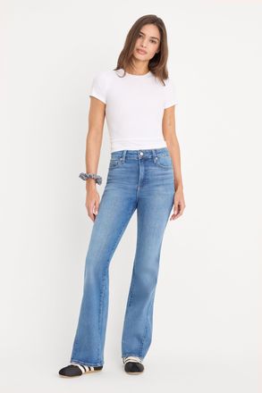 Good American Womens Soft Tech Good Classic Bootcut Jeans | Indigo, Size 15 Plus | Good American by Khlo&Egrave; Kardashian