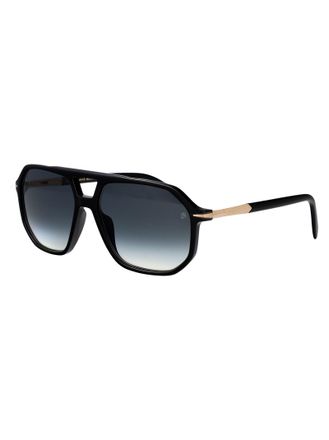 Eyewear by David Beckham Mens Sunglasses Db 1172-S Black Gold Acetate