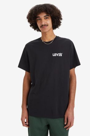 Levi's T-shirt stampata taglio comodo - Uomo - 2XL - Nero / Headline Logo 3 Caviar