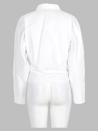 Ganni Ruched Detail Polo Shirt - White
