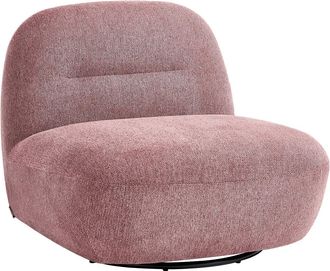 Vente-Unique Sill&oacute;n giratorio de tela texturizada rojo POZETI