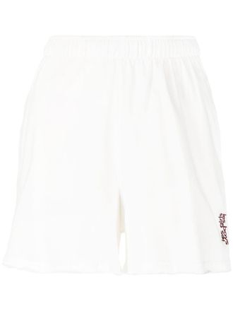 Les Girls, Les Boys embroidered-logo track shorts - women - Cotton - M - White