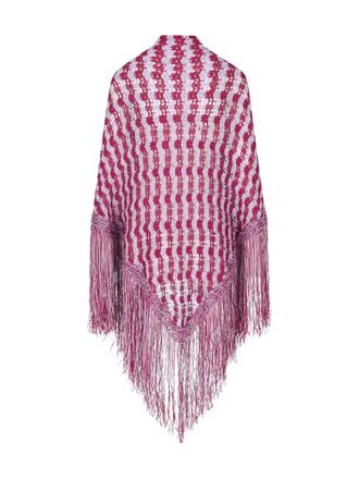 Giada Benincasa stripe-pattern fringed-hem scarf - women - Fabric - One Size - Purple