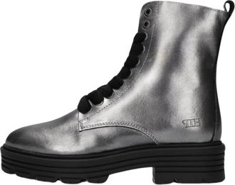 Hip Zilveren Touch Veterlaarzen - Dames - Veterlaarzen - Grijs - 41 EU - Schoenen