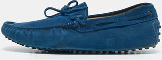 Tod's Tods Blue Suede Slip On Loafers