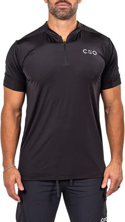 Maceoo Athletic Quarter Zip Performance T-Shirt in Black at Nordstrom, Size Xx-Large