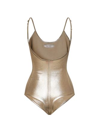 Diesel Womens Bodysuit T-Imyny Gold Viscose Tops Top