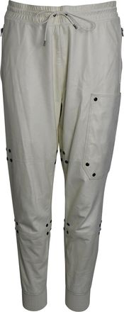 Tom Ford Drawstring Track Pants in White Leather