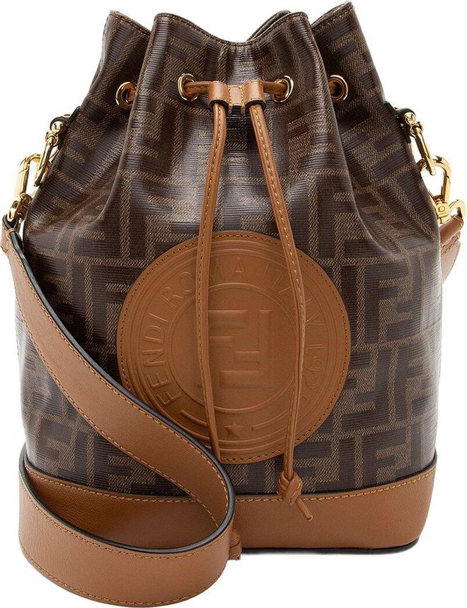 Brown Glazed Canvas Mon Tresor Grande Shoulder Bag (Authentic Pre-Loved)