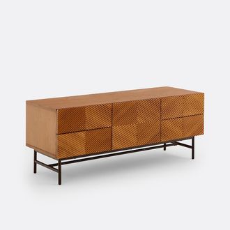 La Redoute Interieurs TV-meubel met fineer, met reli&euml;ffront, 120 cm breed, JEREM