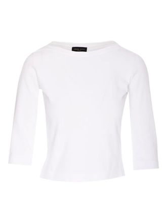 Roberto Collina T-shirt met boothals - Wit
