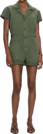 Pistola Denim Parker Short Sleeve Romper In Meadow