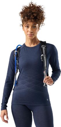 Smartwool Womens Intraknit AS Merino Base Layer Crew Top Blue XL