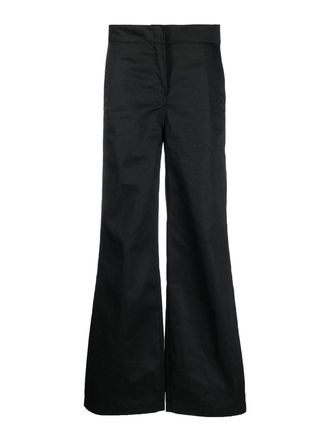 Palm Angels Womens Reversed Wasitband Chino Pants Black Cotton - Size 2XS