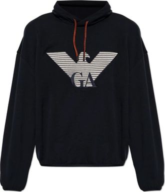 Emporio Armani Hooded Sweatshirt - Heren - Hoodies - Blauw - 2XL - Katoen - Hoodies & sweatvesten
