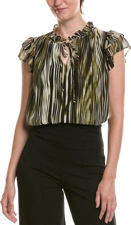 Anne Klein Ruffle Sleeve Tie Neck Blouse