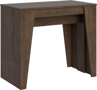 ITYhome Consola extensible 90x48/204 cm efecto madera nogal