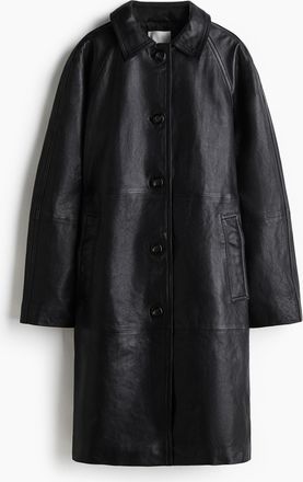 H&M Ledermantel - Schwarz