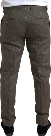 Dolce & Gabbana Mens Wool-Cashmere Blend Trousers Brown