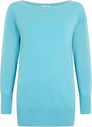 Malo Cashmere Boot Sweater - Dames - Cashmere truien - Blauw - S - Kasjmier - Truien & Vesten