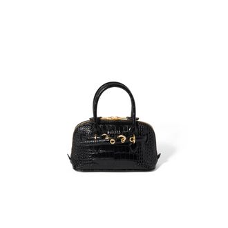 Miu Miu Aventure Crocodile Embossed Calfskin Mini-bag, Woman, Black