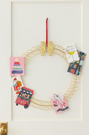 Anthropologie Holiday Card Holder Wreath