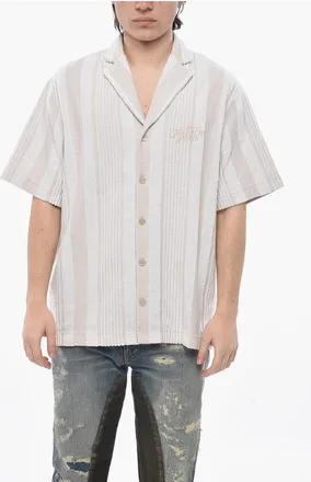 Givenchy Terry Short-Sleeve Shirt with Bayadere Pattern size M