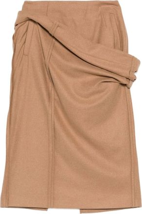 The Garment Draped Layered Midi Skirt