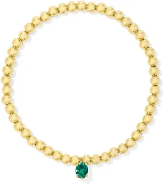Kendra Scott Womens Cailin Stretch Bracelet In Gold Green Crystal