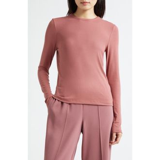 Vince Luxe Long Sleeve Crewneck Top in Rose Jam at Nordstrom, Size Xx-Small