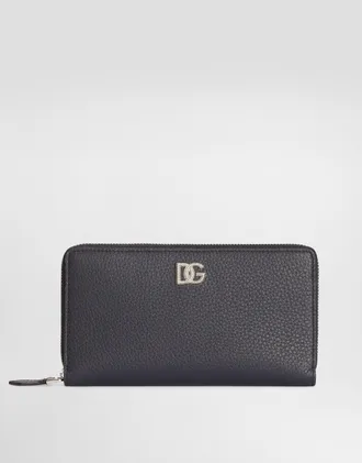 Dolce & Gabbana Calfskin Wallet With Logo - Man Wallets And Small Leather Goods Blue Onesize