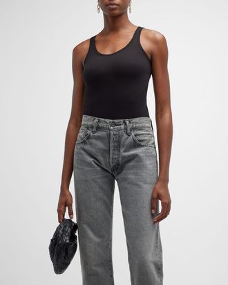 ATM Anthony Thomas Melillo Modal Rib V-Neck Tank Bodysuit