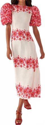 Celia B Natura Floral Midi Dress In White