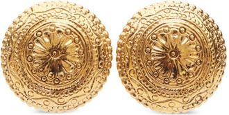 Saint Laurent Orecchini a clip incisi 1990-2000 - Oro