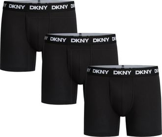 DKNY 3-Pack Stretch Cotton Boxer Briefs in Black/Black/Black at Nordstrom, Size Xx-Large