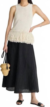 Apiece Apart Maeve Knit Fringe Tank In Ivory