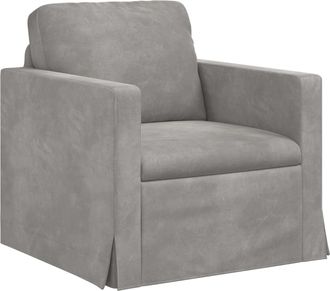 vidaXL Sof&aacute; Gris Claro 78 X 78 X 80 Cm Terciopelo Vidaxl
