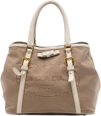 Prada Pre-owned Prada Canvas Canapa Logo Bow Satchel Ladies MDENTYBZMFO4ZVBZ