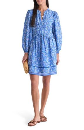 Vineyard Vines Nora Print Pintuck Long Sleeve Dress in Hibiscus Breaker at Nordstrom, Size Medium