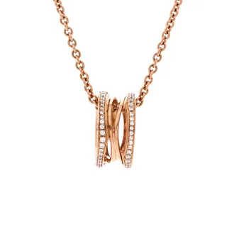 Bulgari B. Zero1 Open Design Legend Zaha Hadid Pendant Necklace 18K Rose Gold with Diamonds