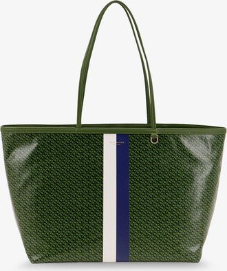 Tory Burch Borsa a spalla The Racer Tote in tela spalmata con logo all-over - TORY BURCH - gender_Woman