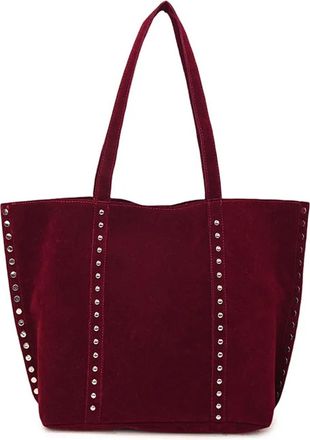 Generic Solid Color Fashionable Versatile Handbag Womens Large Capacity Shoulder Bag(WineRed-Type B)
