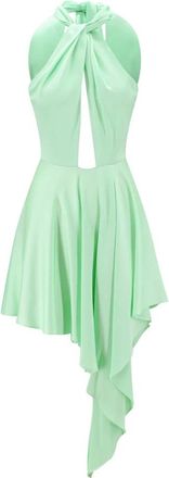 Stella McCartney Asymmetrische Halterneck Jurk - Dames - Korte kleedjes - Groen - M - Kleedjes