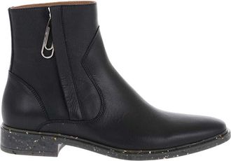 Off-white Black ECO Leather Ankle Boots