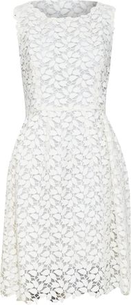 Oscar De La Renta Iso off white floral guipure leaf lace bridal dress US4 S