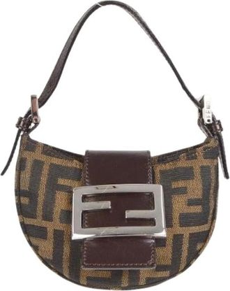 Fendi Pre-owned Mini Bags, female, Brown, Size: ONE SIZE Pre-owned Canvas Mini Bag